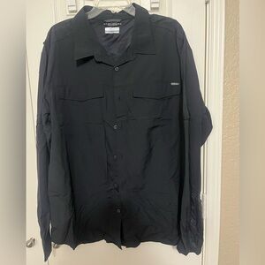 Columbia Black Omni Shade Button-Up Shirt